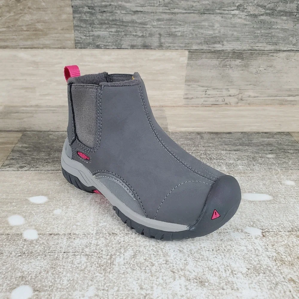 Keen Kootenay III Kids Winter Boot 8 Steel Gray Slip On Waterproof Chelsea Boots